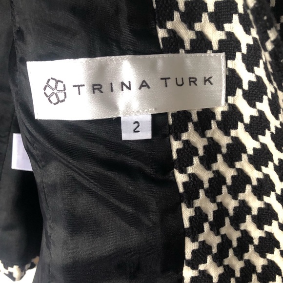 Trina Turk houndstooth Cotton blazer Size 2 - Picture 7 of 9